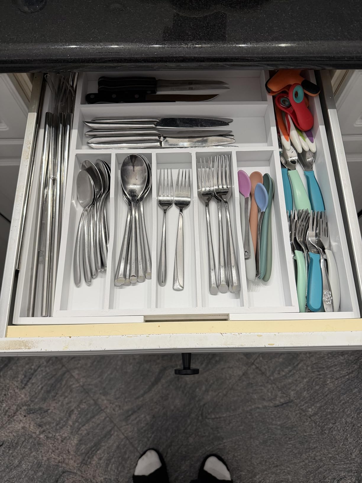 Bellsal Silverware Organizer Kitchen Drawer Organizer Expandable Bamboo Utensil Holder Cutlery Tray for Kitchen Utensil and Flatware Bedroom Office customer photo 2