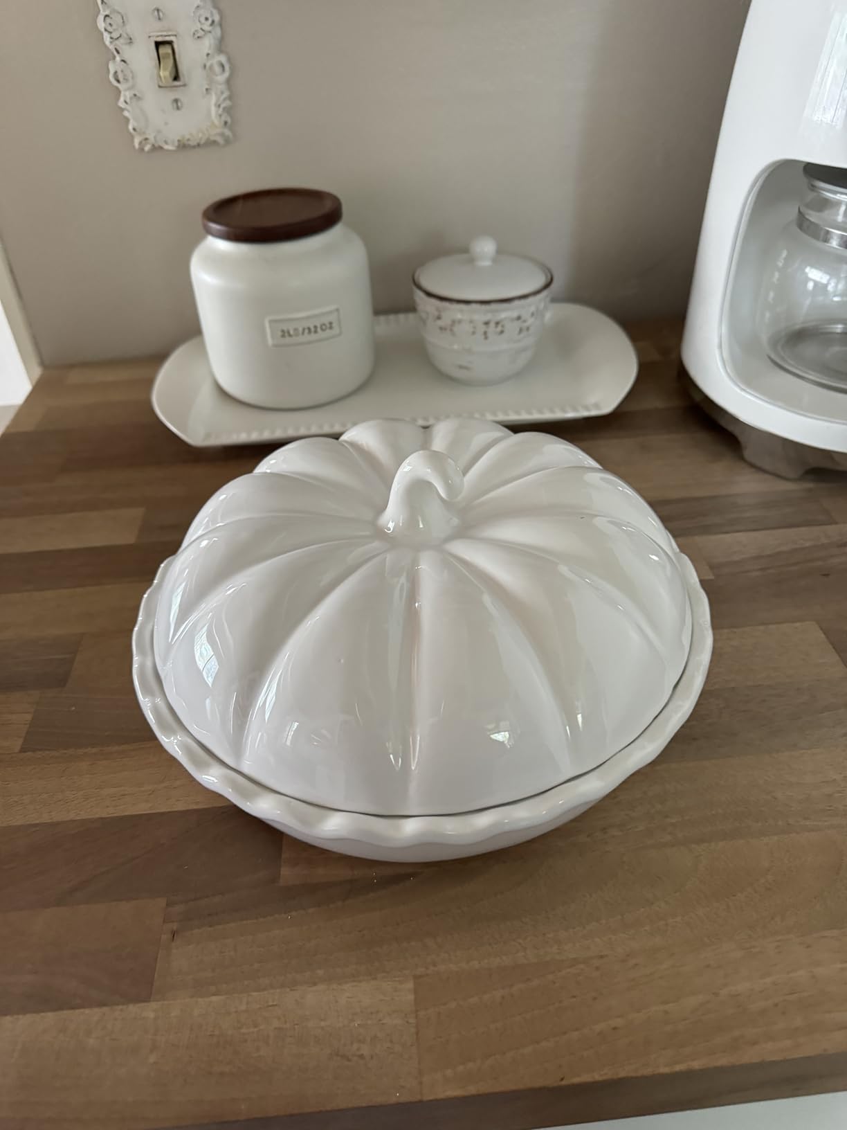 Mud Pie Circa Pumpkin Pie Dish Set, White, 5.5