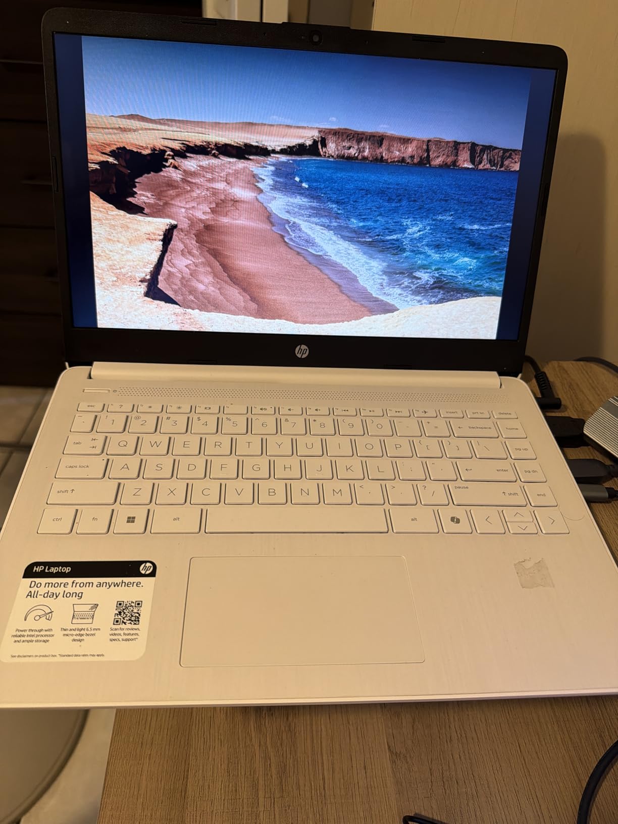 HP 14 Laptop, Intel Celeron N4020, 4 GB RAM, 64 GB Storage, 14-inch Micro-edge HD Display, Windows 11 Home, Thin & Portable, 4K Graphics, One Year of Microsoft 365 (14-dq0040nr, Snowflake White) customer photo 2