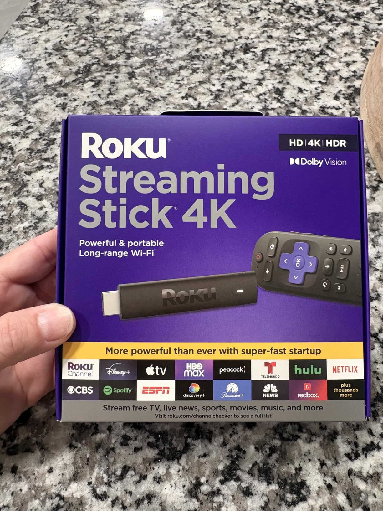 Streaming Stick 4K - HDR & Dolby Vision Roku Streaming Device for TV with Voice Remote & Long-Range Wi-Fi - Free & Live TV customer photo 2