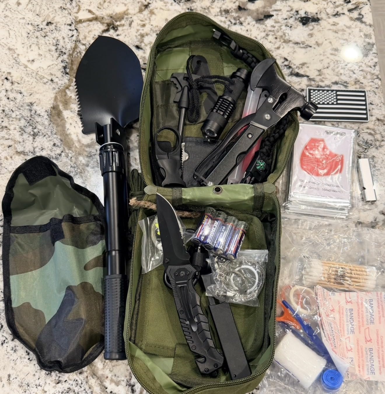 LUXMOM Emergency Survival Kit and First Aid Kit, 142Pcs Professional Survival Gear and Supplies Equipment with Molle Pouch, Gift for Christmas Men Dad Husband Camping Hiking Hunting Outdoor Adventure customer photo 2