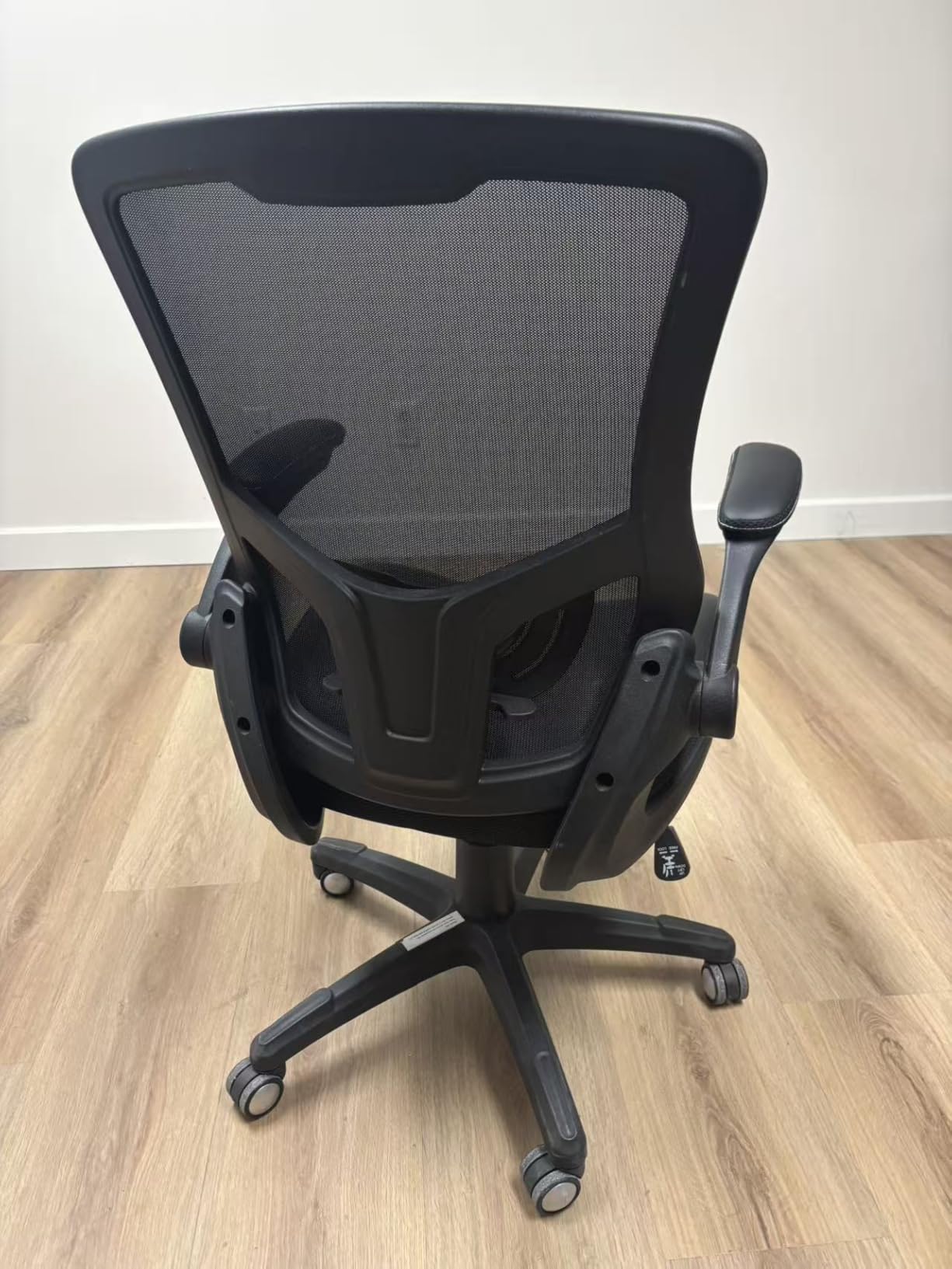 Office Chair Ergonomic Desk Chair, Computer PU Leather Home Office Chair, Swivel Mesh Back Adjustable Lumbar Support Flip-up Arms Executive Task Chair customer photo 2