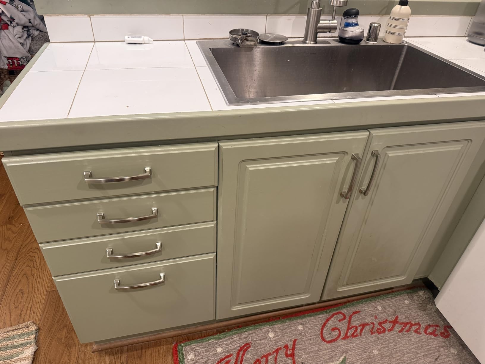 Asidrama 10 Pack 5 Inch(128mm) Hole Centers Kitchen Cabinet Handles, Brushed Satin Nickel Cabinet Pulls Kitchen Cabinet Hardware for Cupboard Drawer Pulls customer photo 1