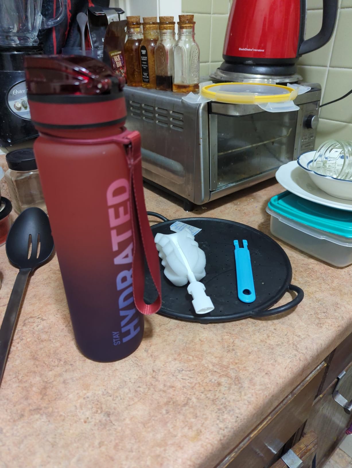 Sahara Sailor Water Bottle 32oz, Durable and Leakproof Water Bottles Motivational with Time Marker, Tritan, BPA Free, Wide Mouth with Easy Clean Brush for Gym, Travel, Home, School, Office (1 Bottle) customer photo 1