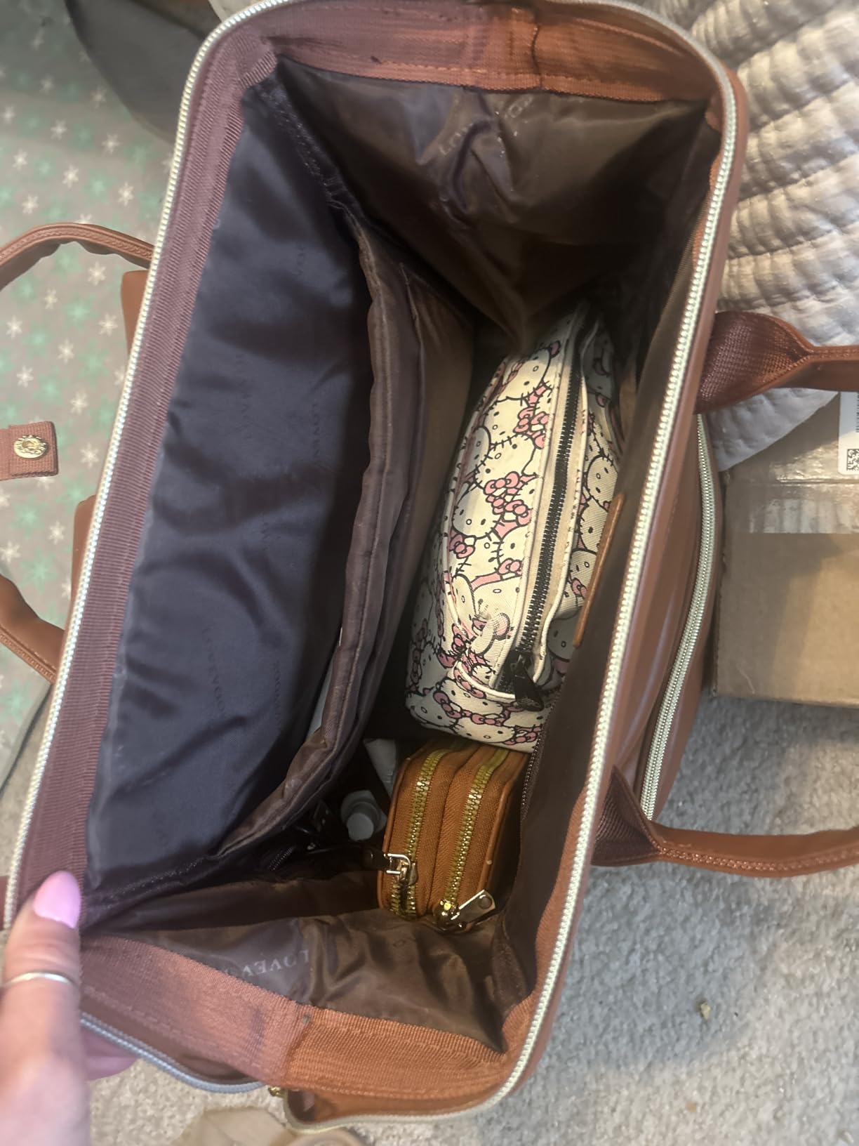 LOVEVOOK Leather Laptop Backpack for Women 15.6 inch,Travel Purse Nurse Teacher Carry On Backpack Computer Bag,Professional College Business Work Bags with USB Port,Brown customer photo 1