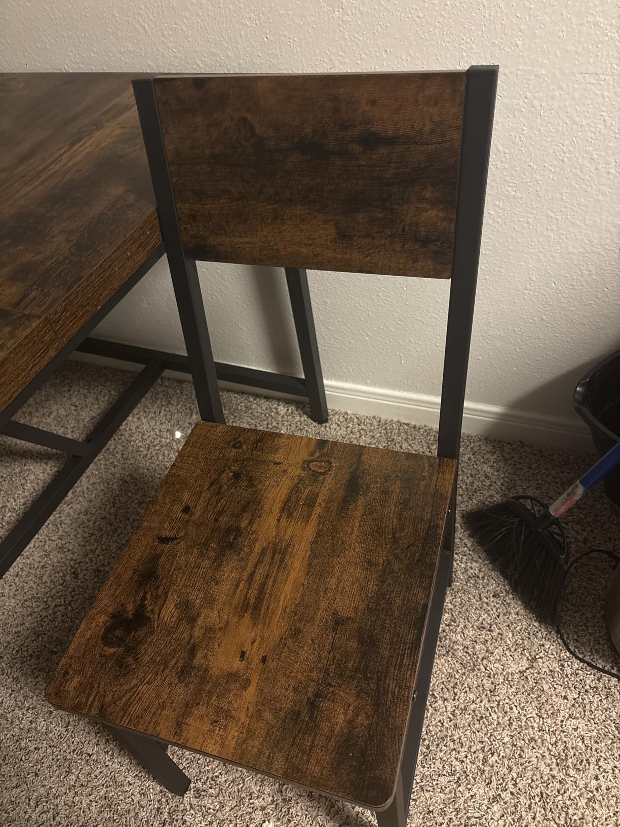 VASAGLE Dining Chair Set of 2, Rustic Wood Chairs with Metal Steel Frame, Easy to Assemble, Comfortable Seat, Modern Farmhouse Chair for Kitchen, Bedroom, Living Room, Rustic Brown and Ink Black customer photo 2