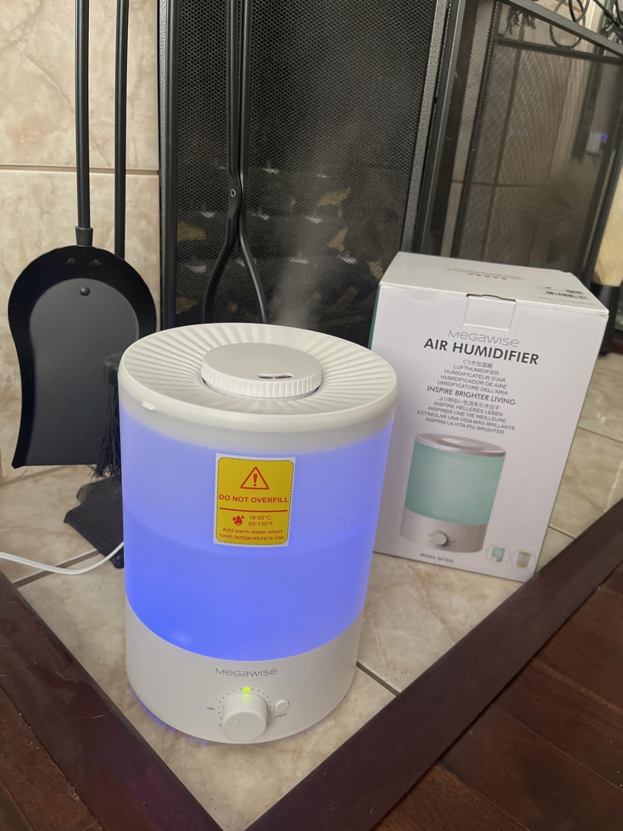 MegaWise Healthy Top-Refill Cool Mist Humidifiers for Bedroom, 24dB Ultrasonic Air Vaporizer with Water Filter for Baby [PP Material], Colorful Night Light,1 Gal Essential Oil Diffuser, Auto Shut Off customer photo 1
