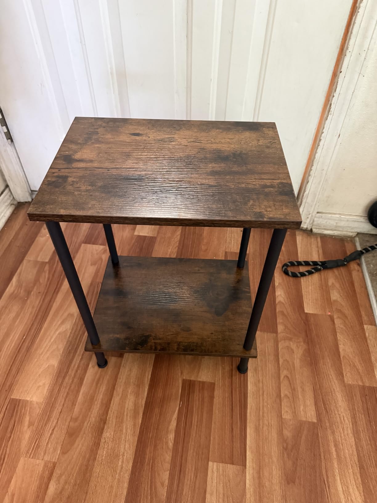 HOOBRO End Table, Small Side Table, Nightstand with 2-Layer Storage Shelves, Sofa Table for Small Spaces, Living Room, Bedroom, Stable Frame, Easy Assembly, Rustic Brown BF09BZ01 customer photo 2