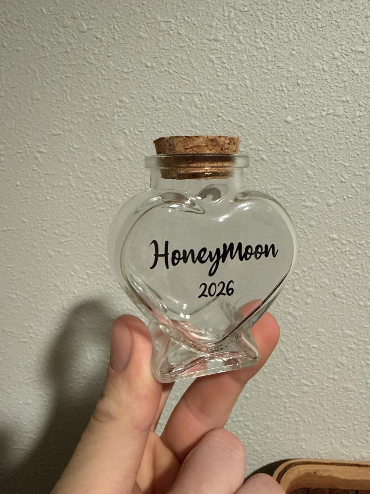 Honeymoon Sand Keepsake Jar 2026, Bridal Shower, Wedding, Engagement, Honeymoon, Travel for Couples, Newlywed, Fiance(Gift Box Includes) - 40ml Heart Shape Glass customer photo 1