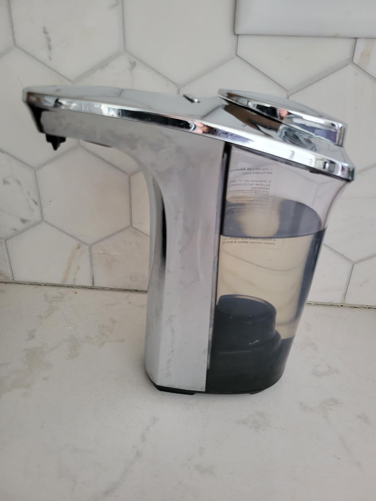 Automatic Soap Dispenser, Touchless Dish Soap Dispenser 17oz/500ml with Infrared Sensor, 5 Adjustable Soap Dispensing Levels, Liquid Hand Dispenser for Bathroom Kitchen Sink (Silver) customer photo 2