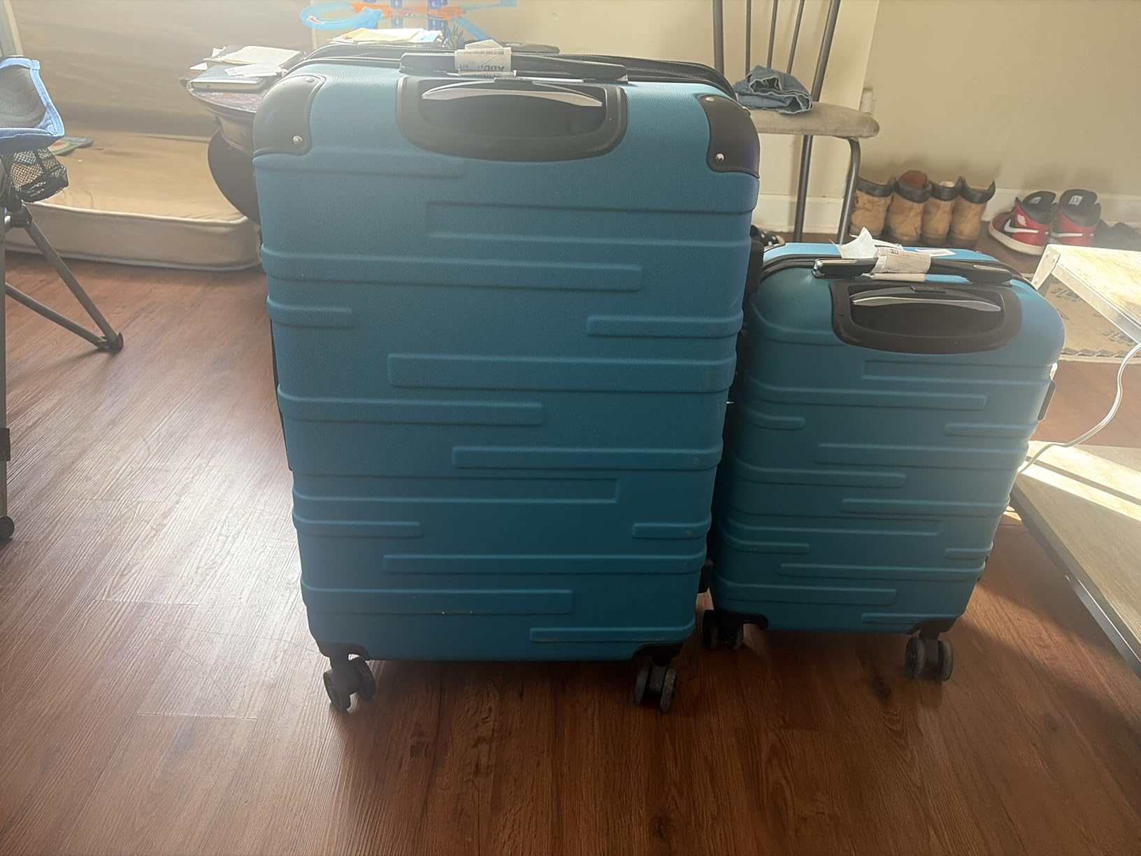 Coolife Hardside Luggage 3 Piece Set with TSA Lock, Spinner Wheels, Telescopic Handle, Lightweight Travel Suitcases (Dark Green, 3 piece set) customer photo 2