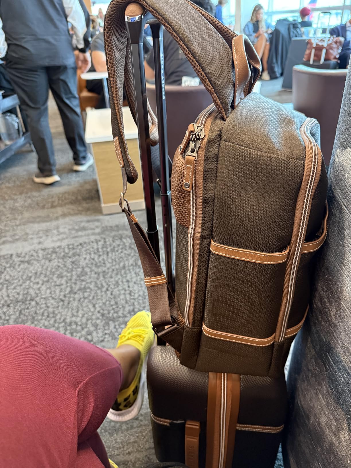 DELSEY PARIS Chatelet Air 2.0 Hardside Luggage with Spinner Wheels, Chocolate Brown, Checked-Large 28 Inch customer photo 2