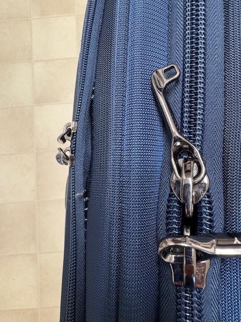 DELSEY PARIS Helium DLX Softside Expandable Luggage with Spinner Wheels, Black, Checked-Medium 25 Inch customer photo 2