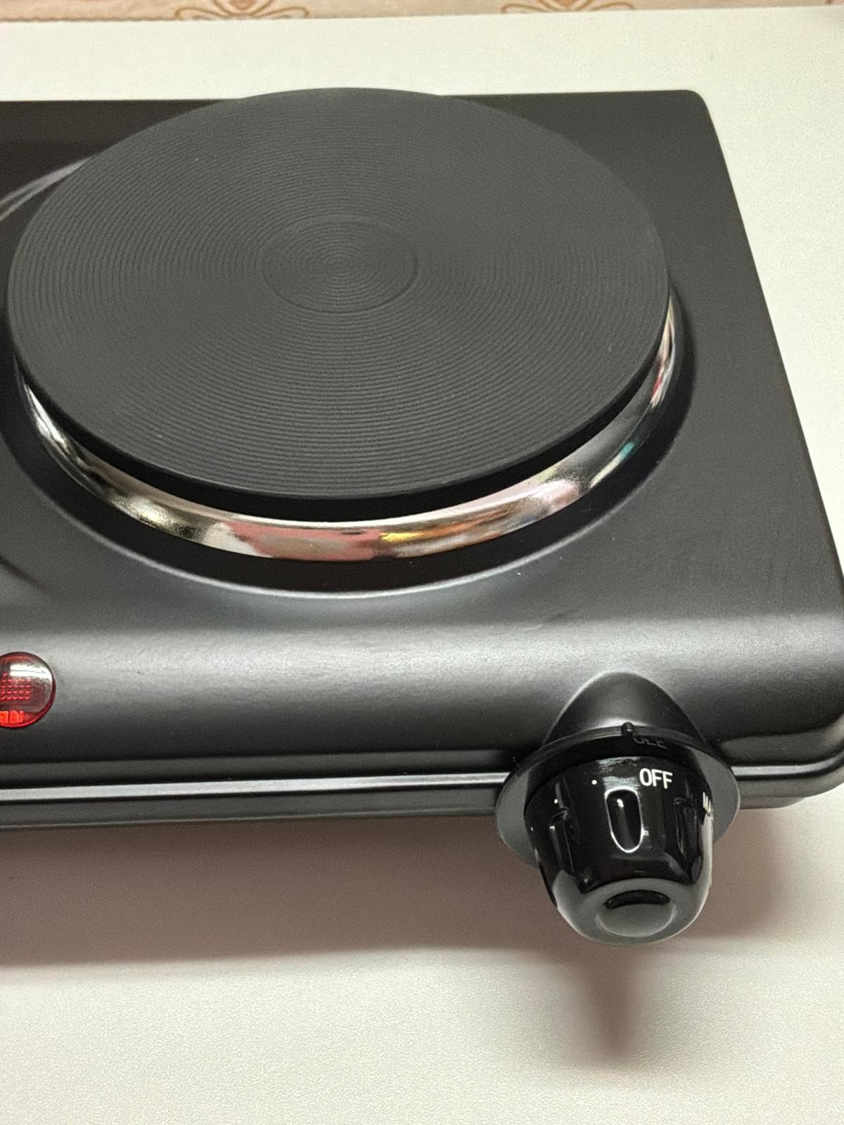 Elite Gourmet EDB-302BF# Countertop Double Cast Iron Burner, 1500 Watts Electric Hot Plate, Temperature Controls, Power Indicator Lights, Easy to Clean, Black customer photo 2