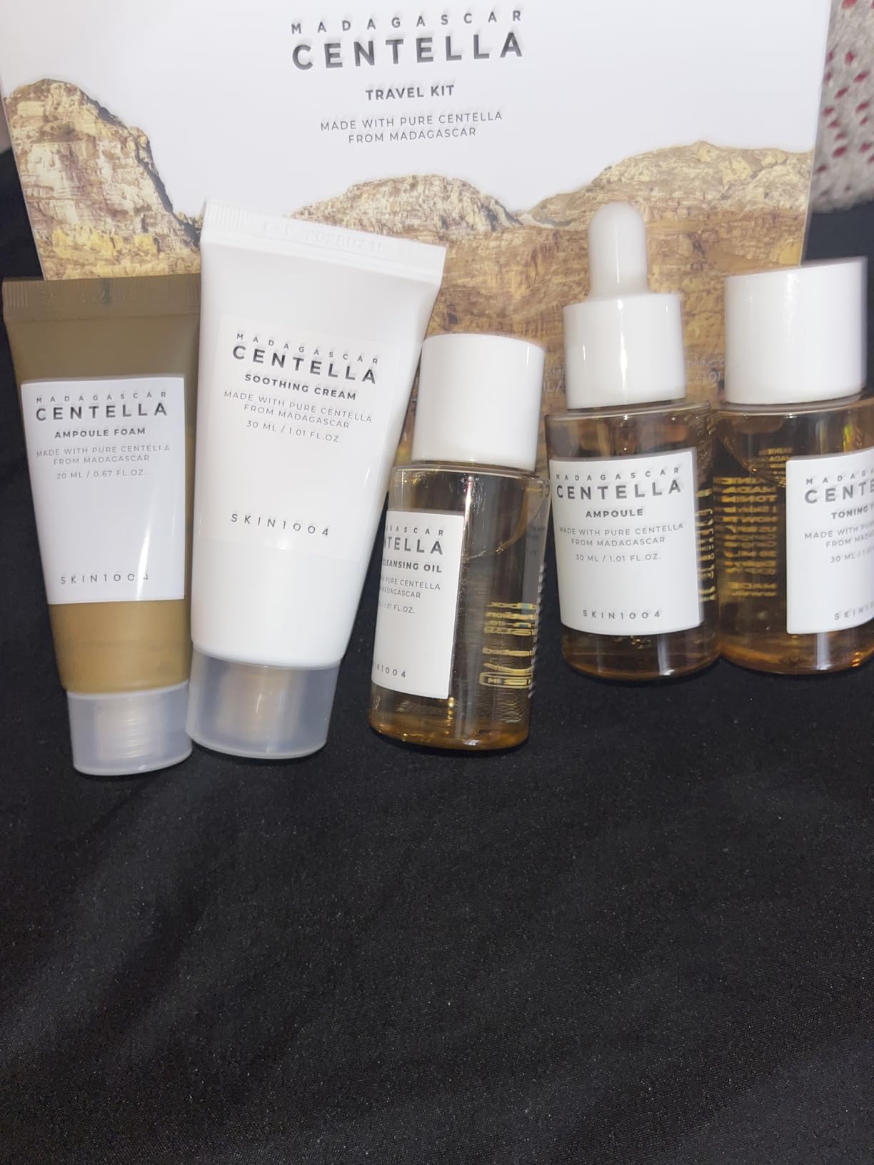 SKIN1004 Centella Travel Kit, Korean Skin Care Set with Toner, Moisturiser, Serum, Cleansing Oil & Cleanser, Travel Size Set with Madagascar Centella, Sensitive Skin, Perfect for Travel Beauty & Gifts customer photo 1
