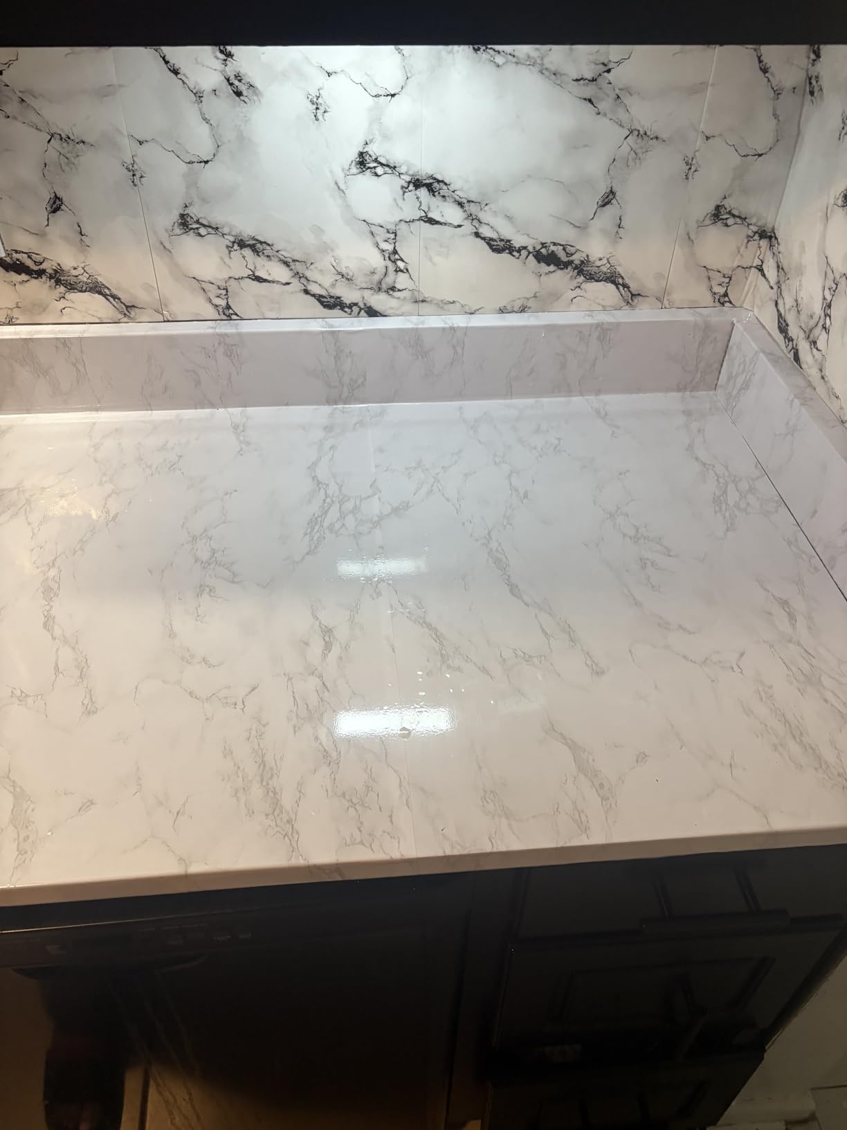 practicalWs Marble Wallpaper Granite White and Gray Wall Paper Roll 35.4