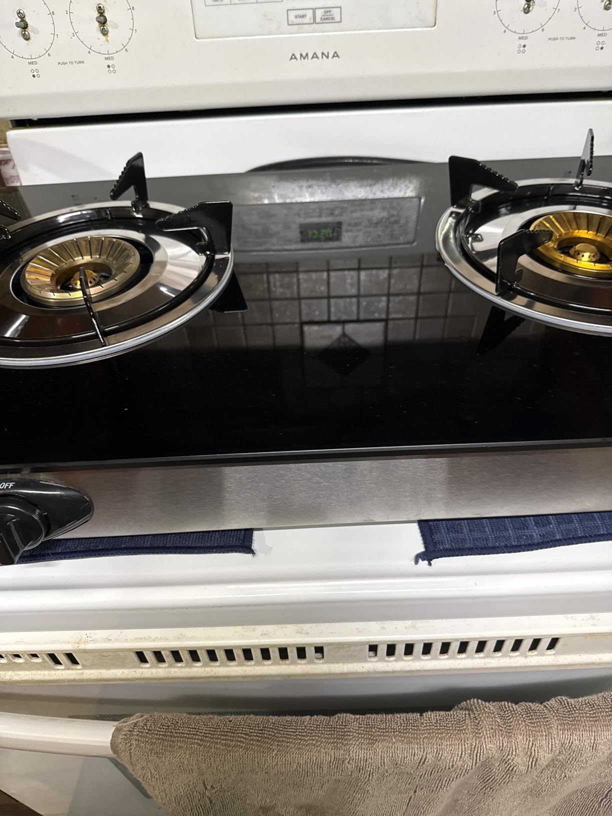 forimo Propane Gas Cooktop 2 Burners Gas Stove portable Tempered Glass Double Burners Stove Auto Ignition Camping Double Burner LPG for RV, Apartments, Outdoor customer photo 2