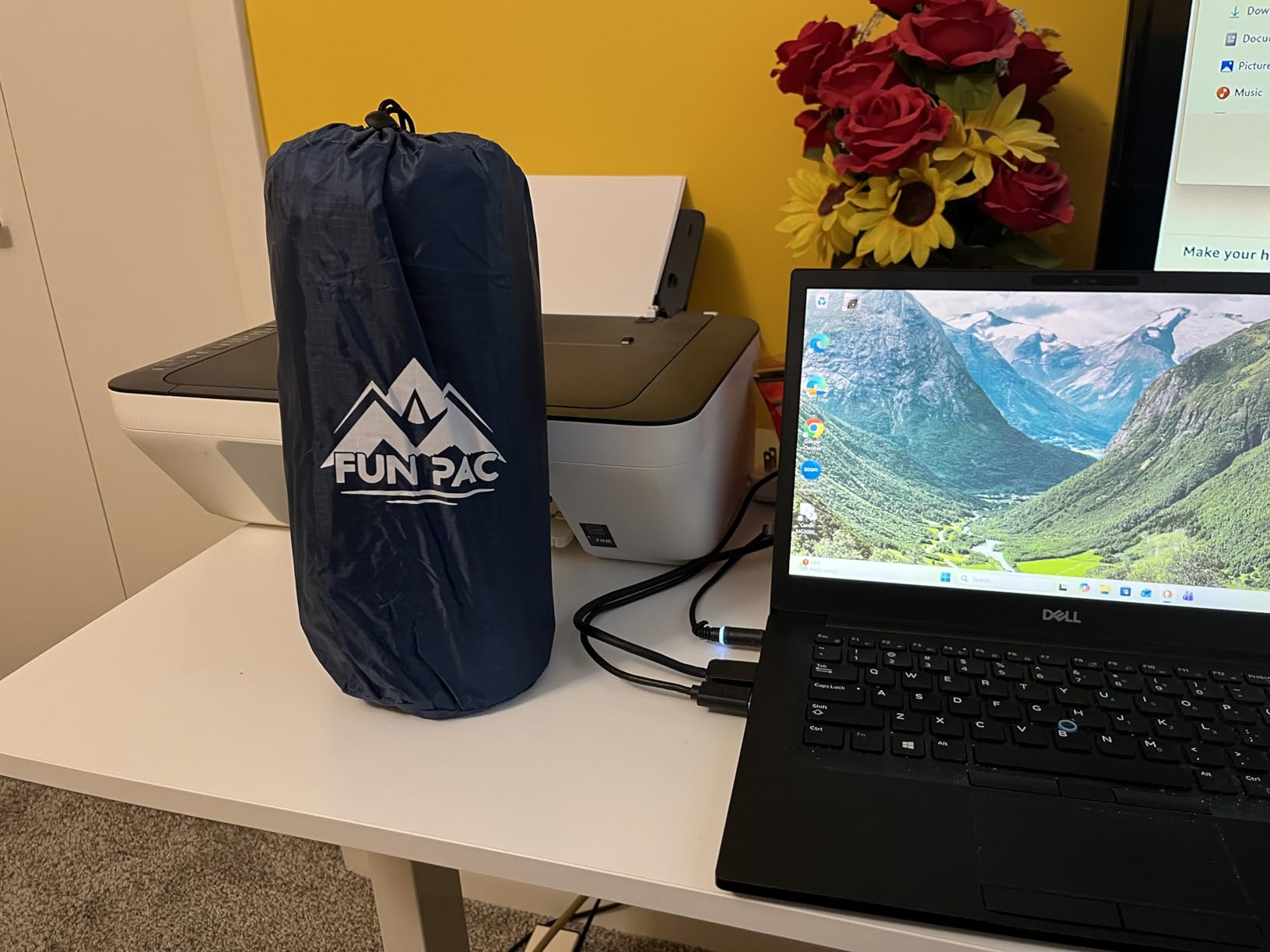 FUN PAC Camping Sleeping Pad, Ultralight Camping Mat with Pillow, Built-in Foot Pump Inflatable Sleeping Pads Compact for Camping Backpacking Hiking Traveling Tent,Single,Green customer photo 2