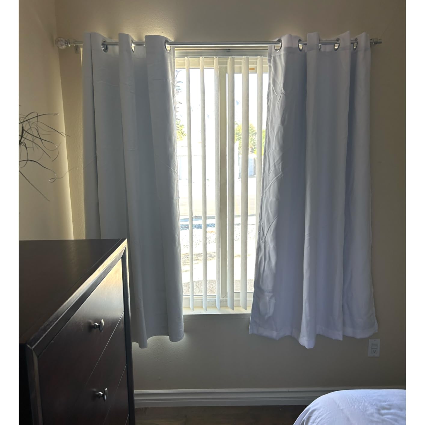 ChrisDowa 100% Blackout Curtains for Bedroom with Black Liner, 2 Thick Layers Total Blackout Thermal Insulated Grommet Window Curtains 63 Inch Length 2 Panels Set (Light Grey, 42 x 63 Inch) customer photo 2