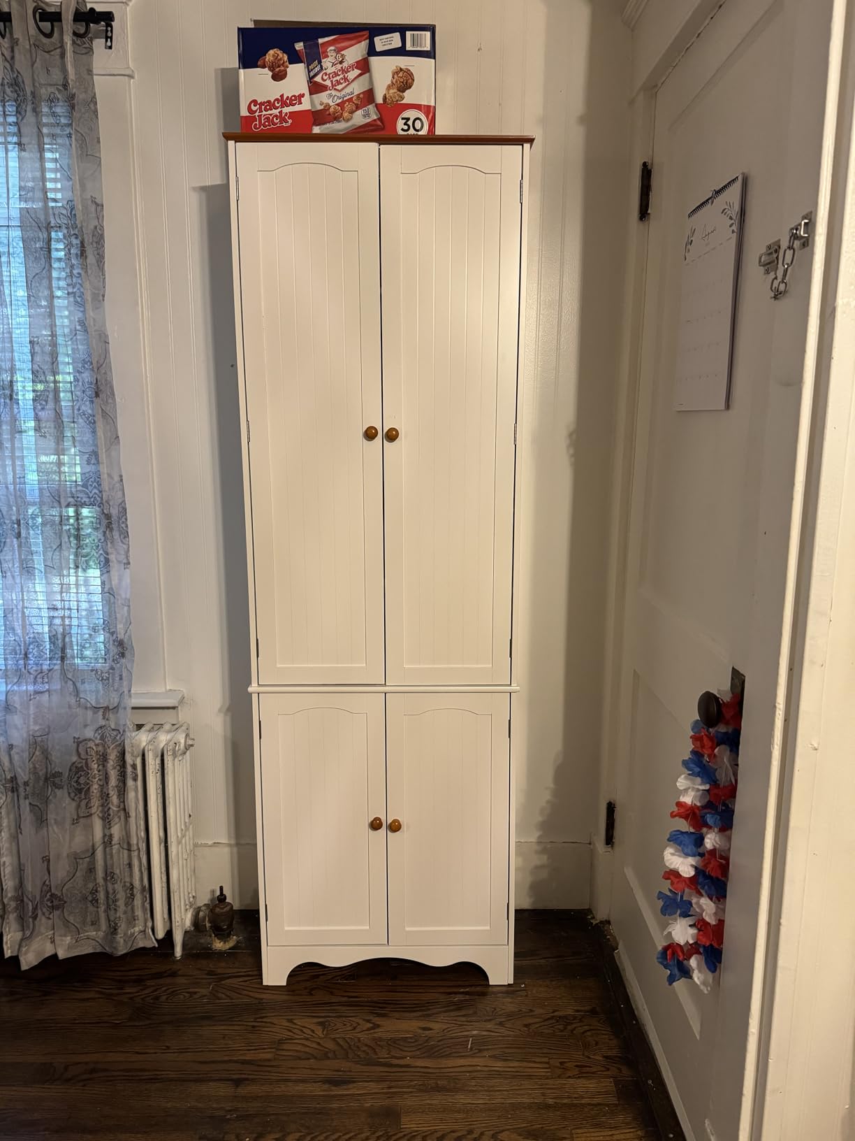 Yusong 72'' Tall Kitchen Pantry Cabinet, Freestanding Storage Cabinet with Doors and Shelves, Wooden Food Pantry Farmhouse Cupboard Buffet for Kitchen Dining Living Room, White customer photo 2