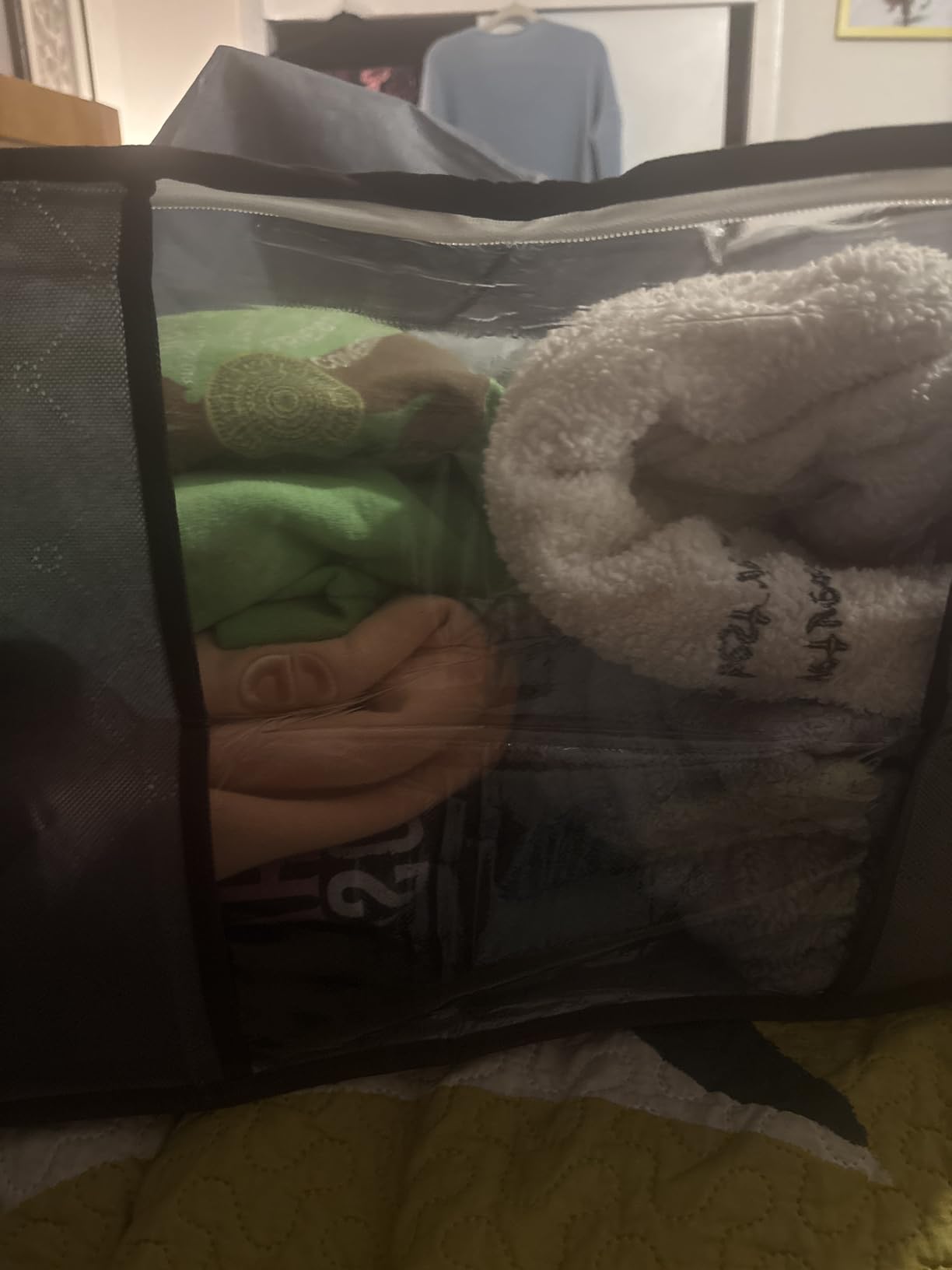 Lifewit 6 Pack Clothes Storage Bins with Lids, Foldable Blanket Storage Bags with Zippers, Clear Window and Reinforced Handles, Closet and Organization for Clothing, Sweater, Comforter, Bedding customer photo 1