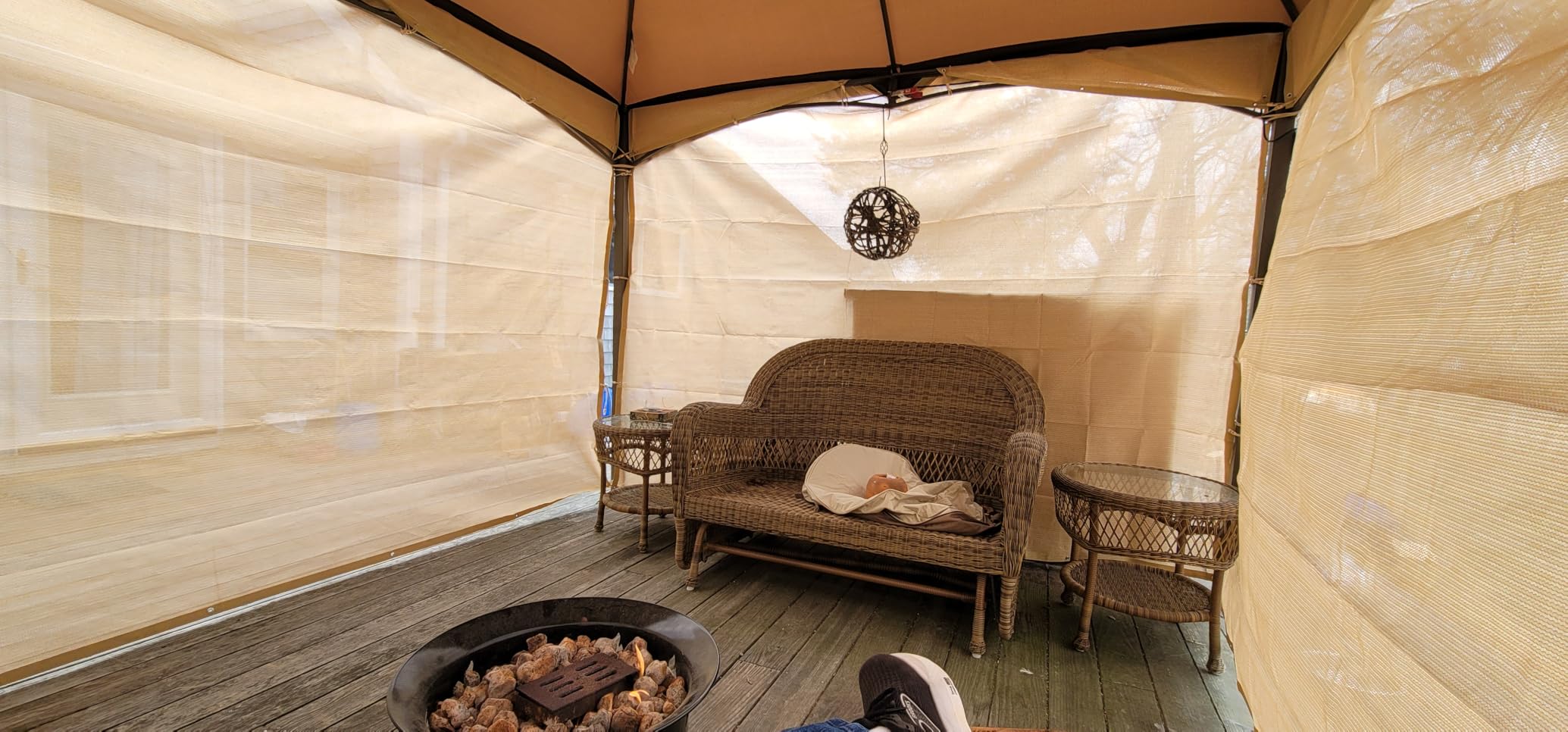 Shade&Beyond 90% Sun Shade Cloth with Grommets, 8' X 12' Pergola Shade Cover Canopy, Mesh Tarp Sun Screens for Patio, Outdoor, Garden, Backyard, Mocha customer photo 2