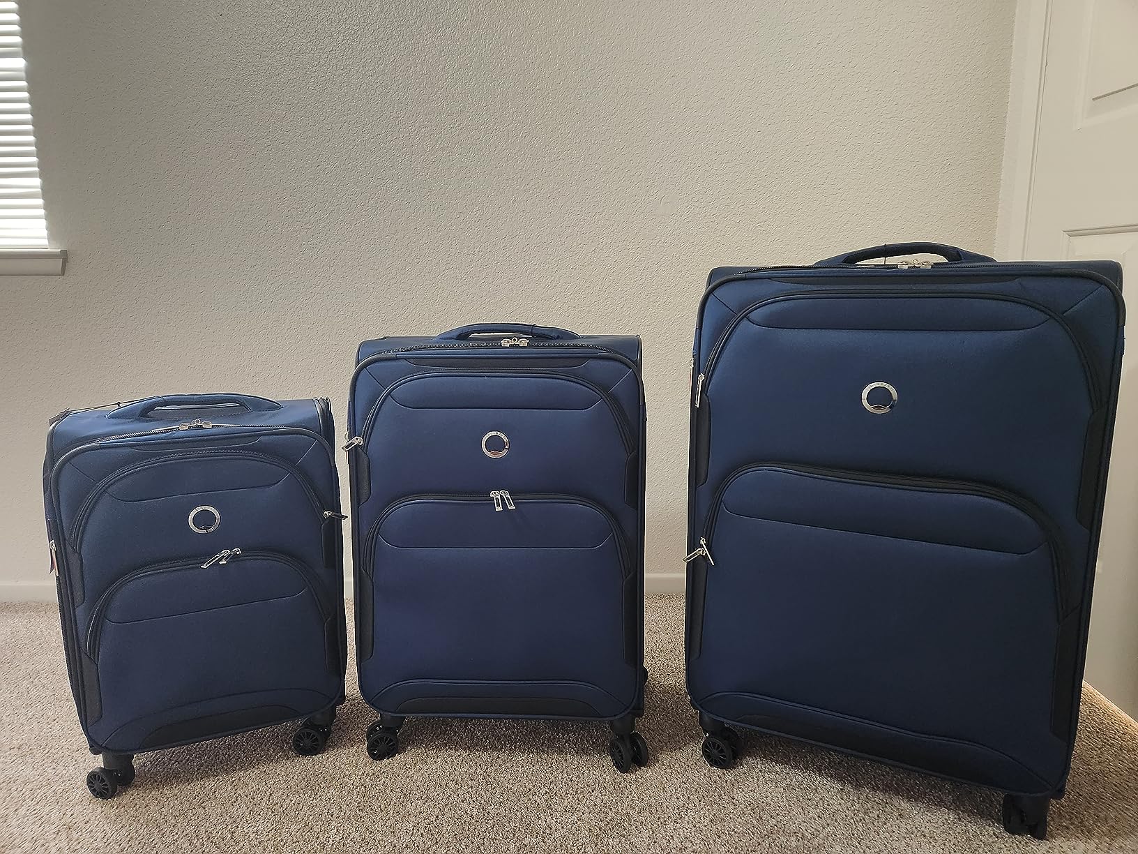 DELSEY PARIS Sky Max 2.0 Softside Expandable Luggage with Spinner Wheels, Green, Checked-Large, 28 Inch customer photo 1