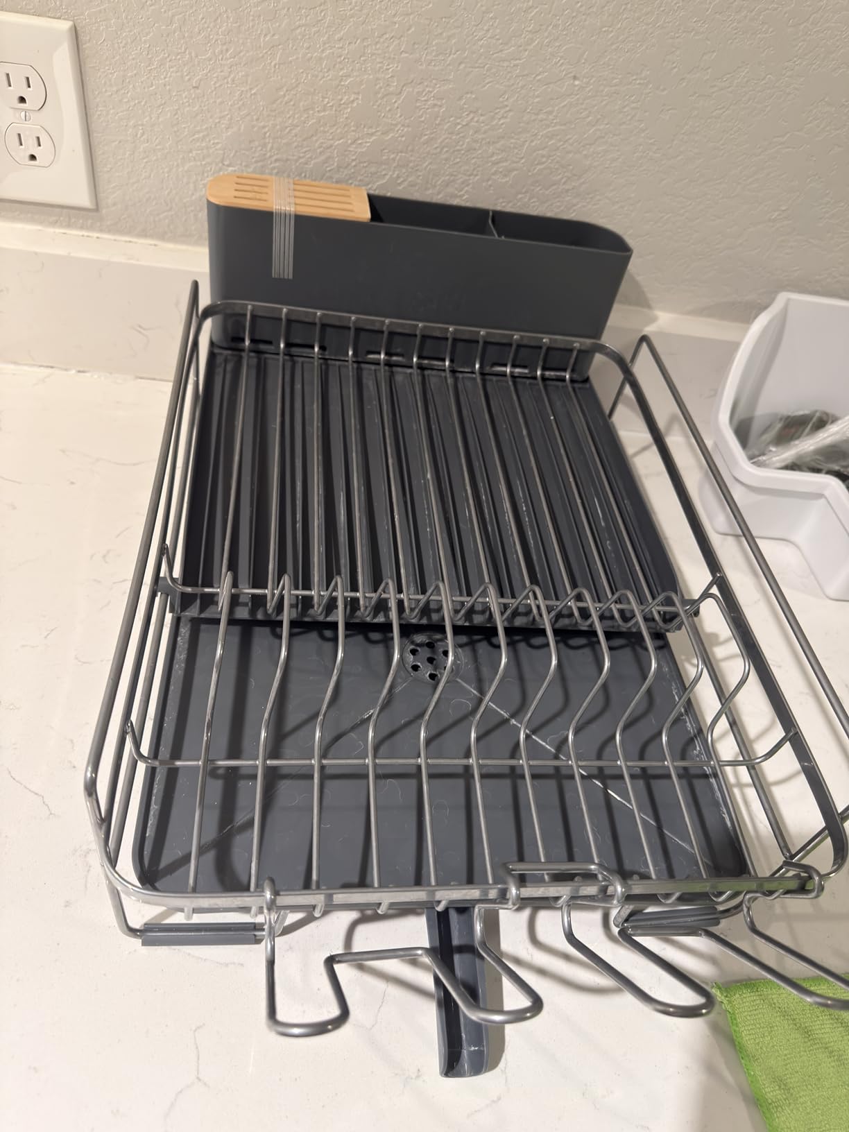 Kitsure Large Dish Drying Rack - Extendable Dish Rack, Multifunctional Dish Rack for Kitchen Counter, Anti-Rust Dish Drainers with Cutlery & Cup Holders 19.2