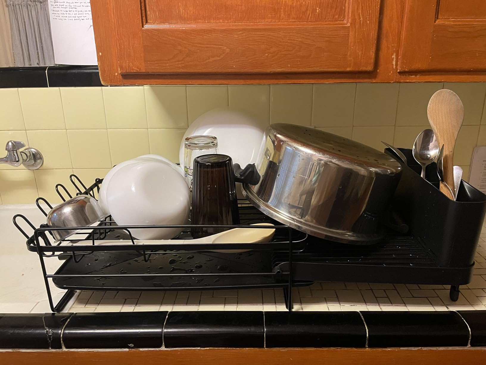 Kitsure Large Dish Drying Rack - Extendable Dish Rack, Multifunctional Dish Rack for Kitchen Counter, Anti-Rust Dish Drainers with Cutlery & Cup Holders 19.2