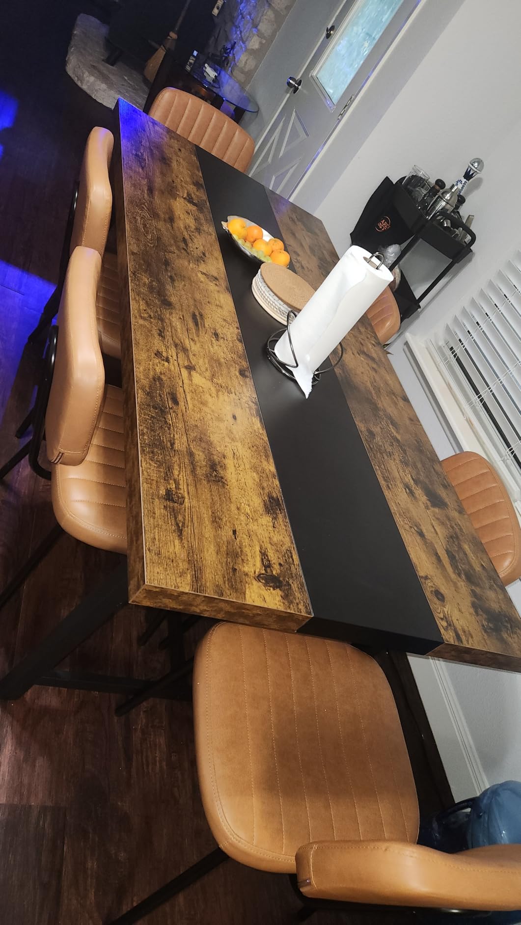 Tribesigns Dining Table for 8 People, 70.87-inch Rectangular Wood Kitchen Table with Strong Metal Frame, Industrial Large Long Dining Room Table for Big Family customer photo 1