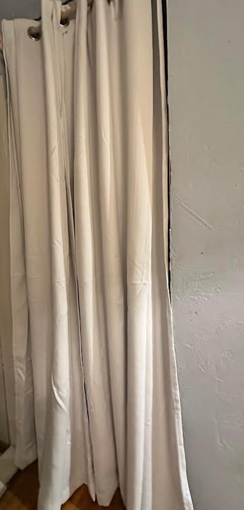 NICETOWN Full Shading Curtains 90 inches Long 2 Panels Set for Windows, Super Heavy-Duty Black Lined Blackout Curtains for Bedroom (White, Pack of 2, 52 inches W) customer photo 1