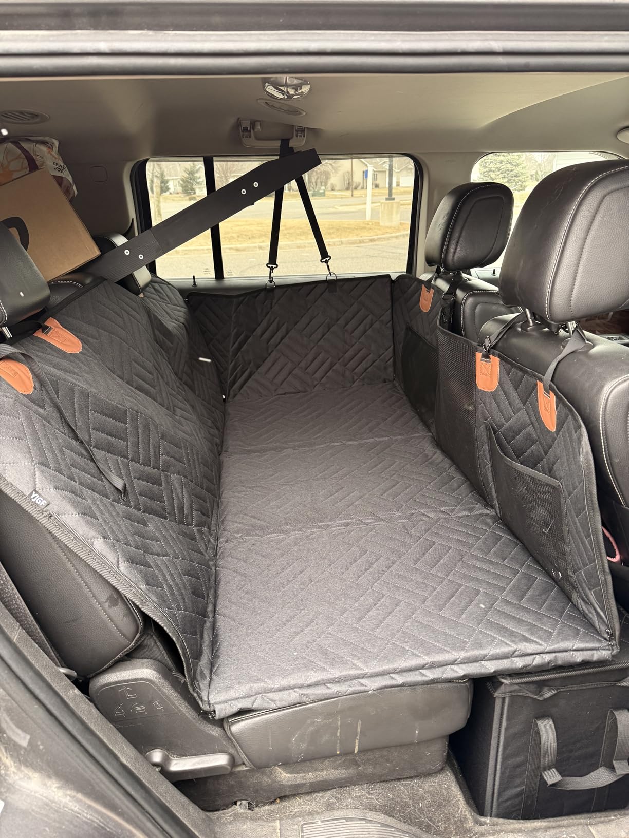 YJGF Back Seat Extender for Dogs, Waterproof Dog Car Seat Cover with Hard Bottom for Car, SUV, Small Truck customer photo 1