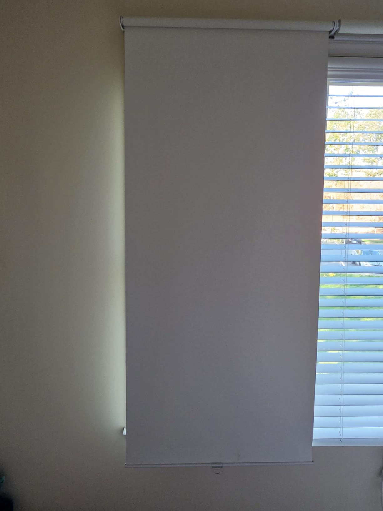 AOSKY Cordless Roller Shades Blackout Blinds for Windows Room Darkening Rolled Up Shades with Spring System, UV Protection (23