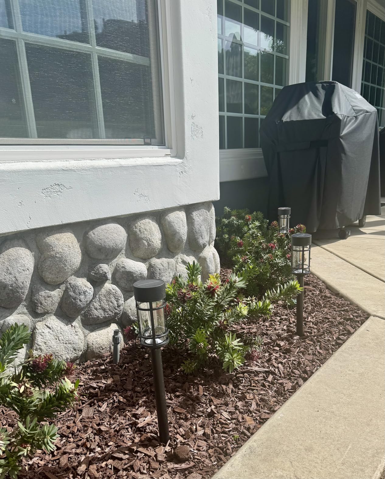 Mancra Solar Pathway Lights, 8 Pack LED Solar Lights Outdoor Waterproof, Glass Metal Garden Lighting for Yard Path Landscape Lawn Walkway Driveway, 3000K customer photo 2