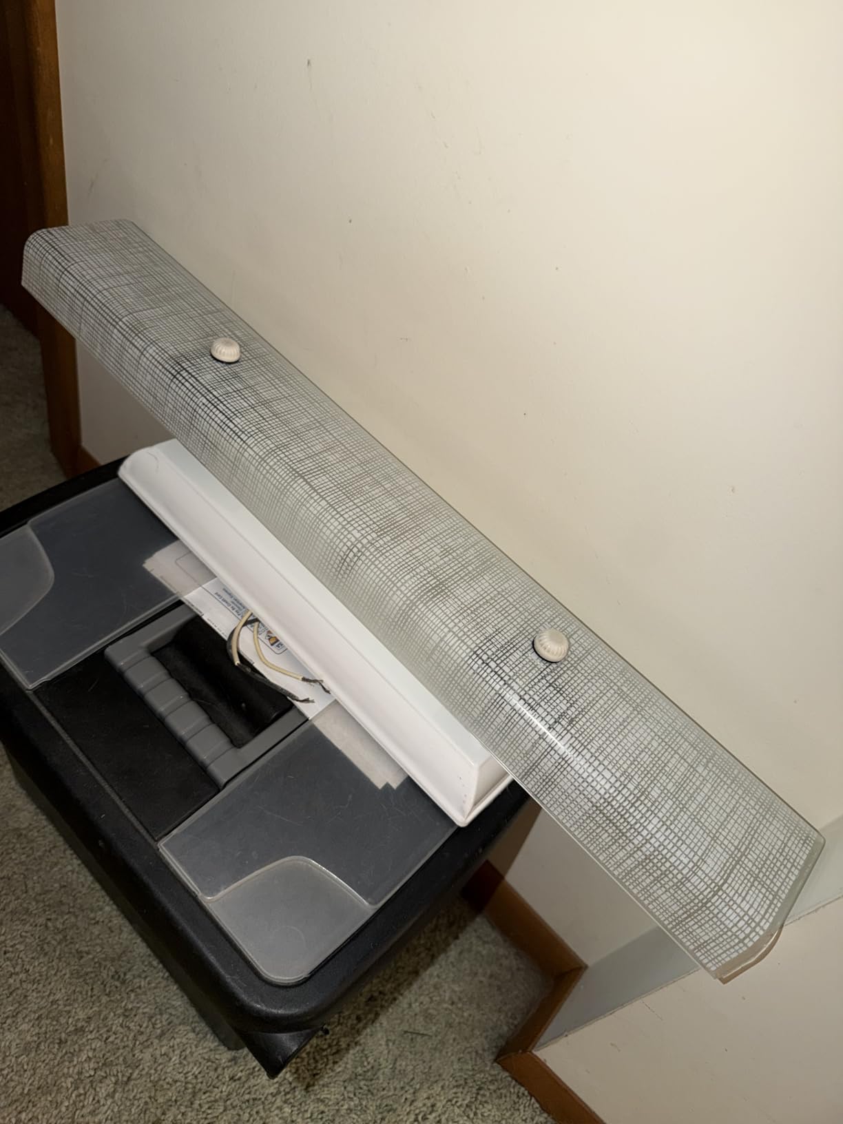 Amico 3-Light Farmhouse Vanity Light Fixture, Rustic Wood Bathroom Light Fixtures, Industrial Vintage Black Wall Sconces Lights with Bubble Glass Shade for Mirror, Bedroom, Living Room, Hallway customer photo 2