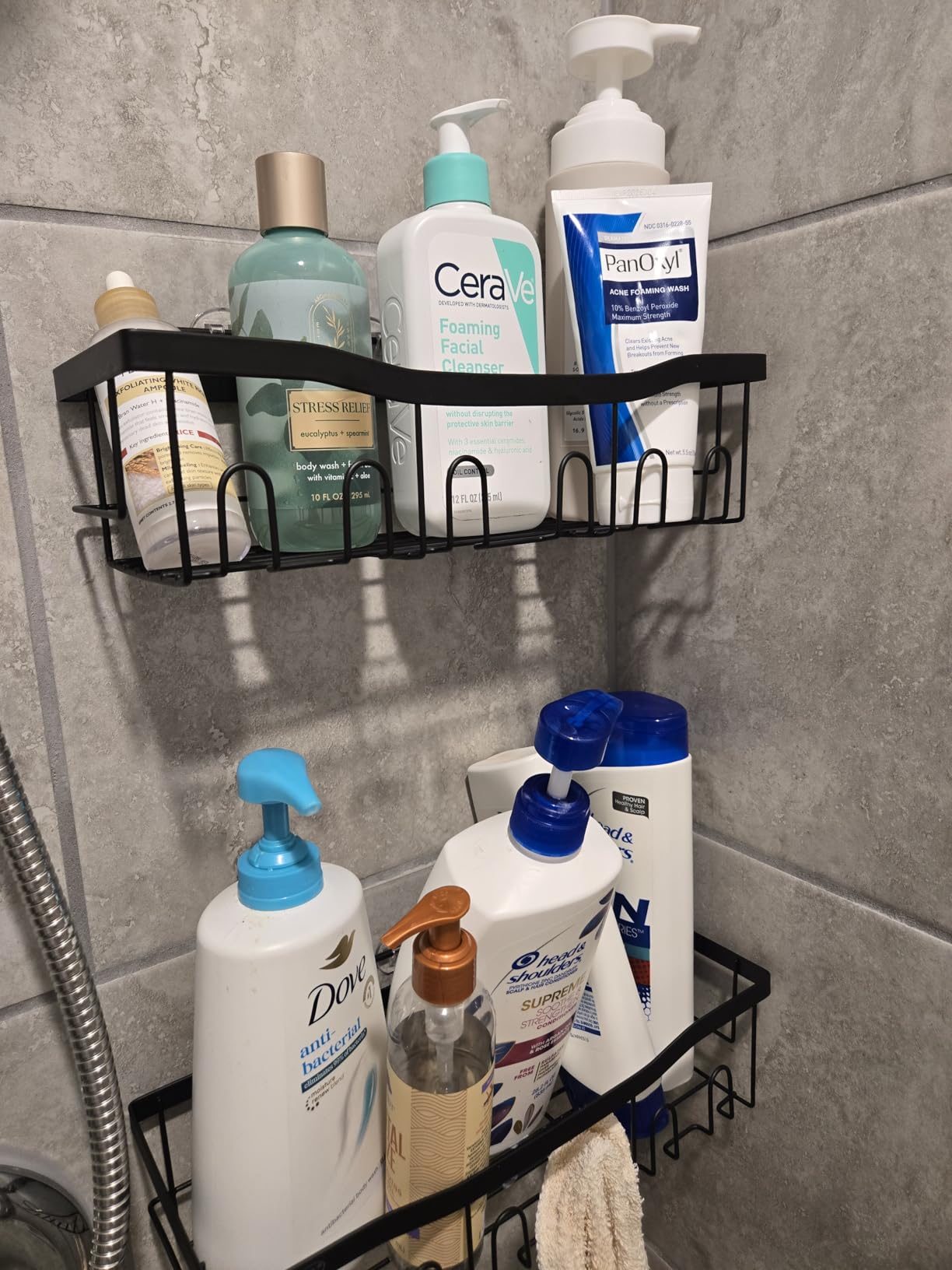 EUDELE Adhesive Shower Caddy, 5 Pack Rustproof Stainless Steel Bath Organizers With Large Capacity, No Drilling Shelves for Bathroom Storage & Home Decor customer photo 1