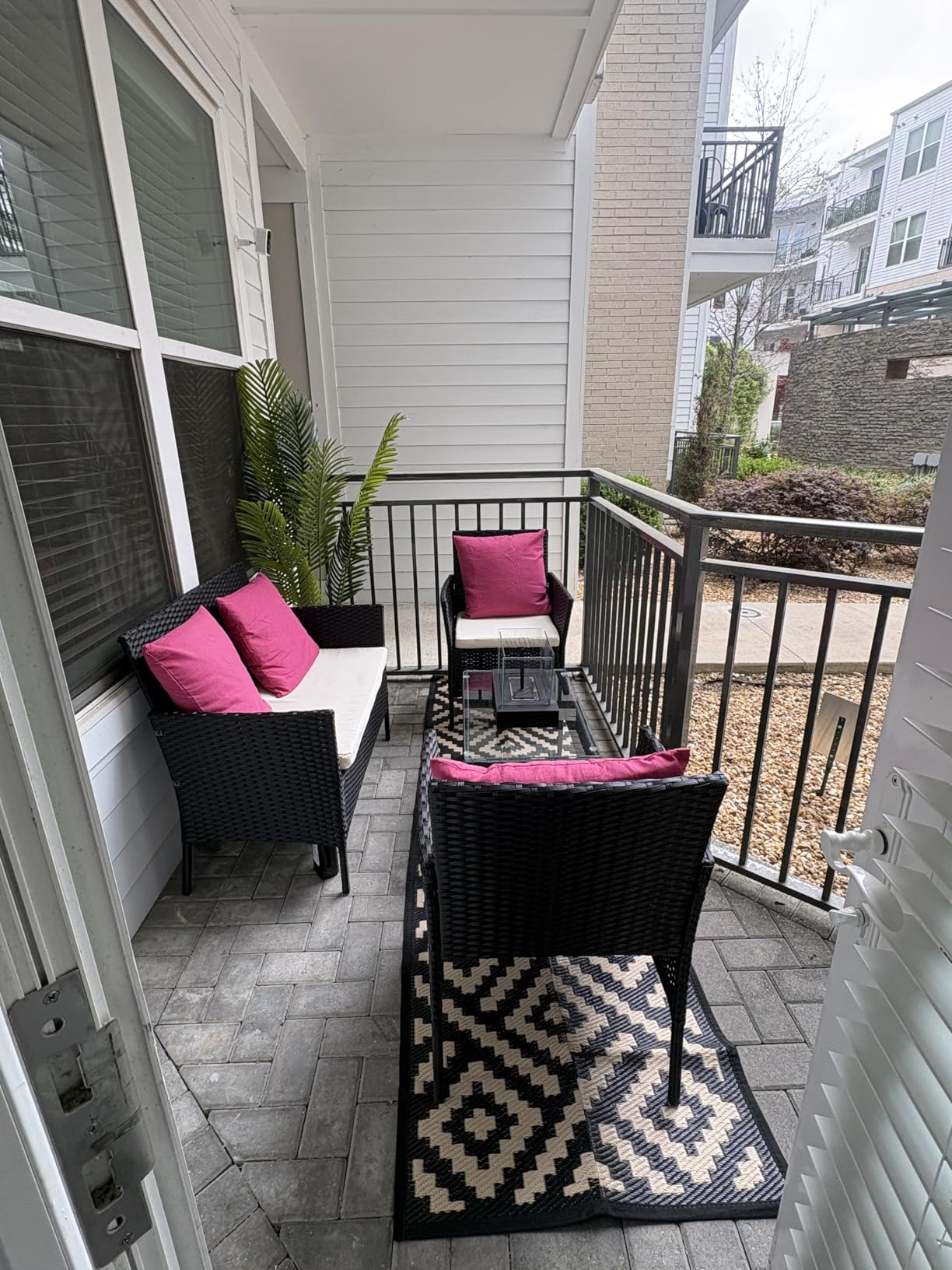 GENIMO Outdoor Rugs 8x10 Waterproof, Reversible Mats, Area Plastic Straw Rug, Outside Carpet, Geometric Rv Mat for Patio Camping Rv Picnic Backyard Deck Balcony Porch Beach Trailer customer photo 2