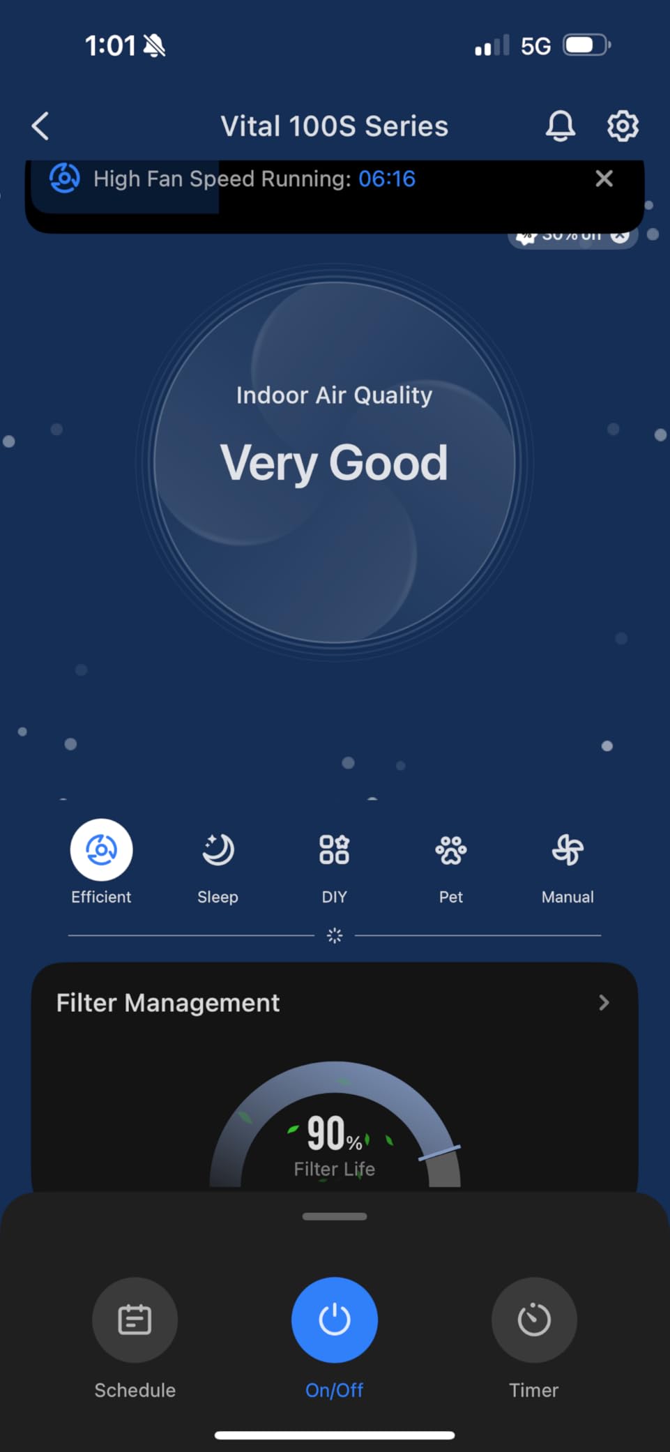 LEVOIT Air Purifier for Home Large Room Up to 1073Ft² with Air Quality Monitor, Smart WiFi, Washable Pre-Filter, Vital 100S-P customer photo 1
