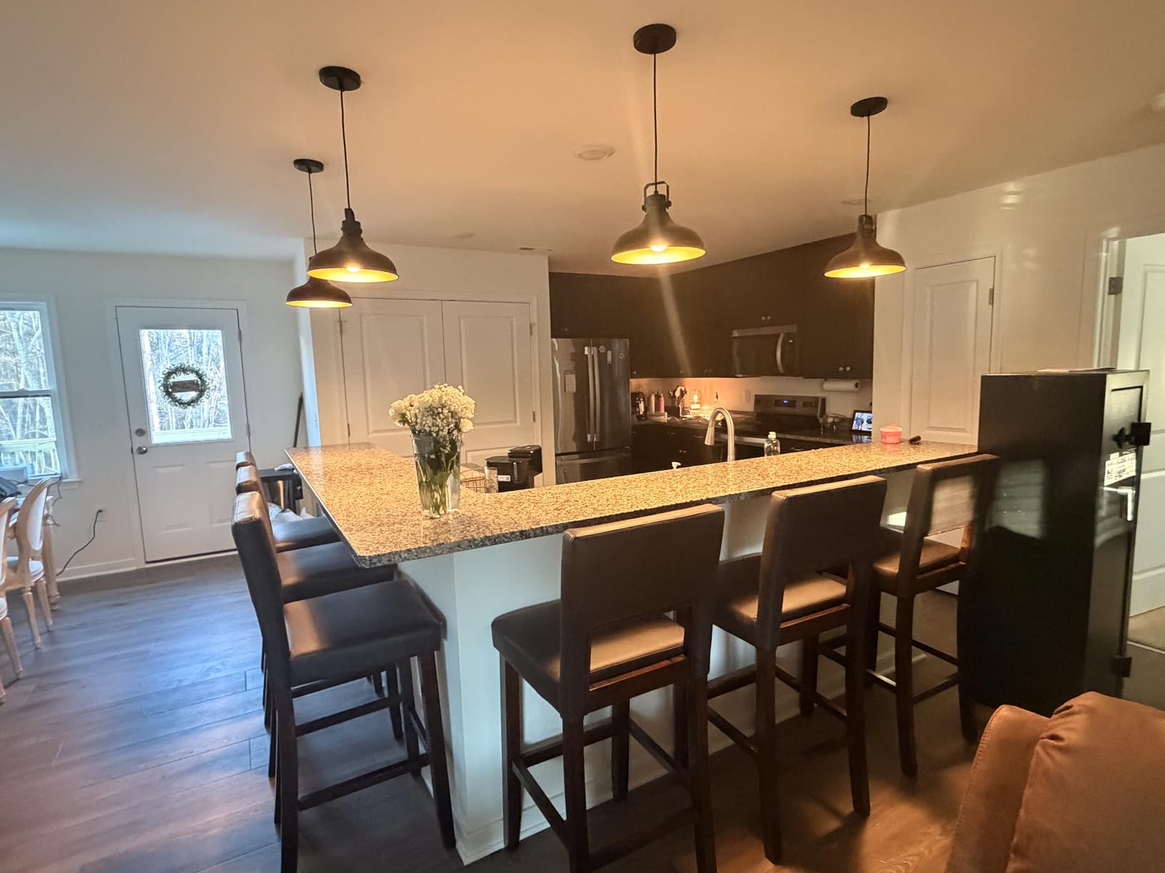 Black Farmhouse Pendant Lights Matte Pendant Lighting for Kitchen Island Industrial Adjustable Height Vintage Dome Hanging Light Fixtures for Barn, Dining Room 3 Packs customer photo 1