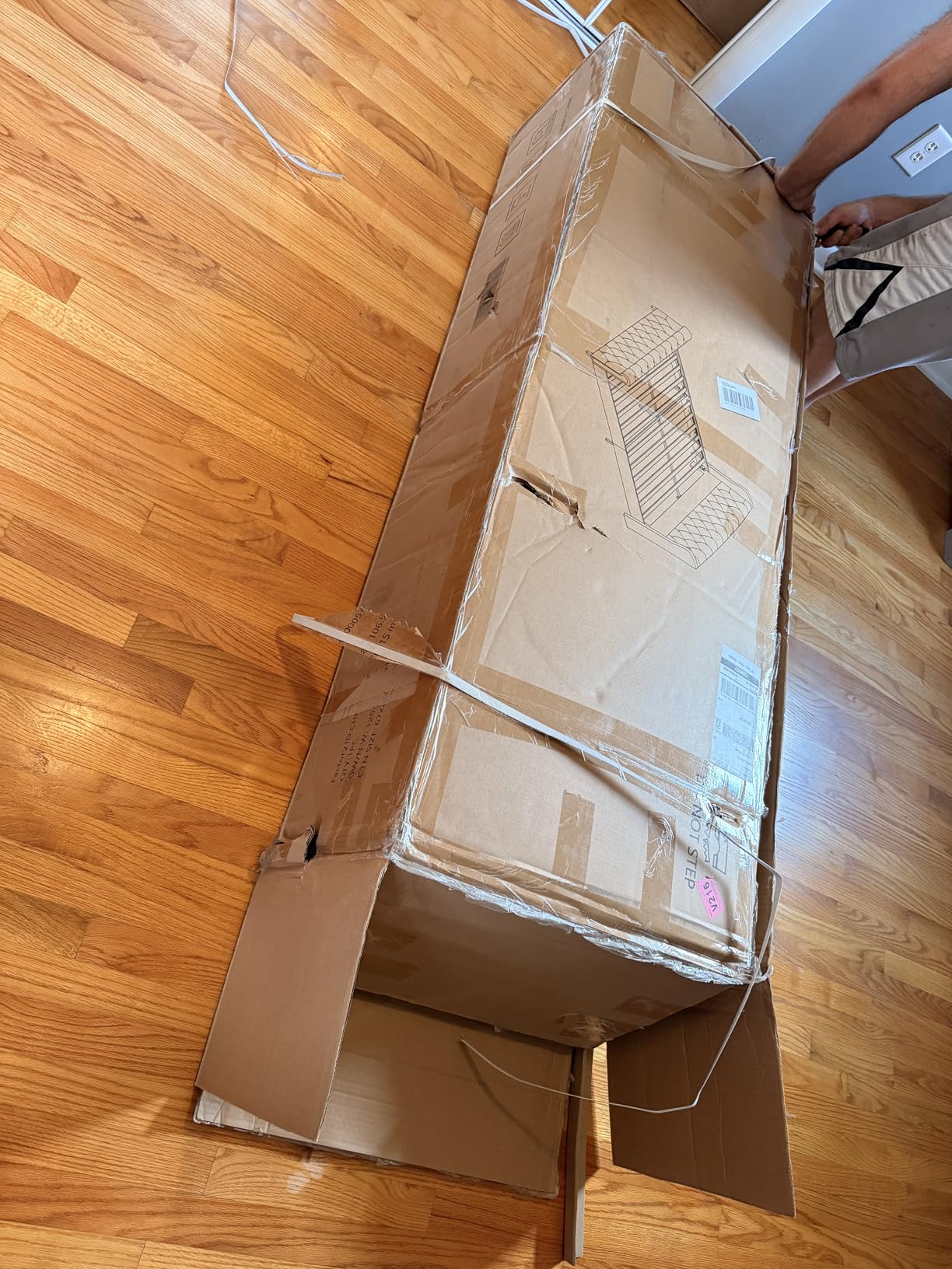 AMERLIFE Queen Size Platform Bed Frame, Chenille Upholstered Sleigh Bed with Scroll Wingback Headboard & Footboard/Button Tufted/No Box Spring Required/Cream customer photo 2