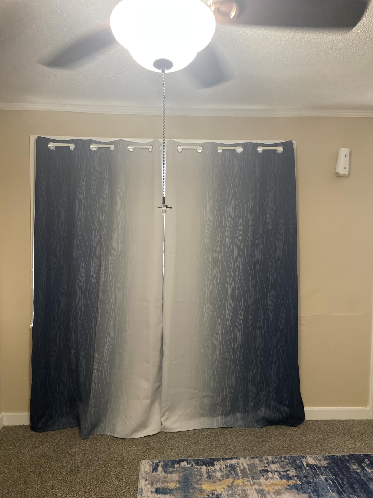 Estelar Textiler Navy Blue and Greyish White Blackout Curtains for Bedroom 84 Inches Long, Full Room Darkening Grommet Curtains for Living Room, Thermal Insulated Ombre Drapes, 52Wx84L, 2 Panels customer photo 2