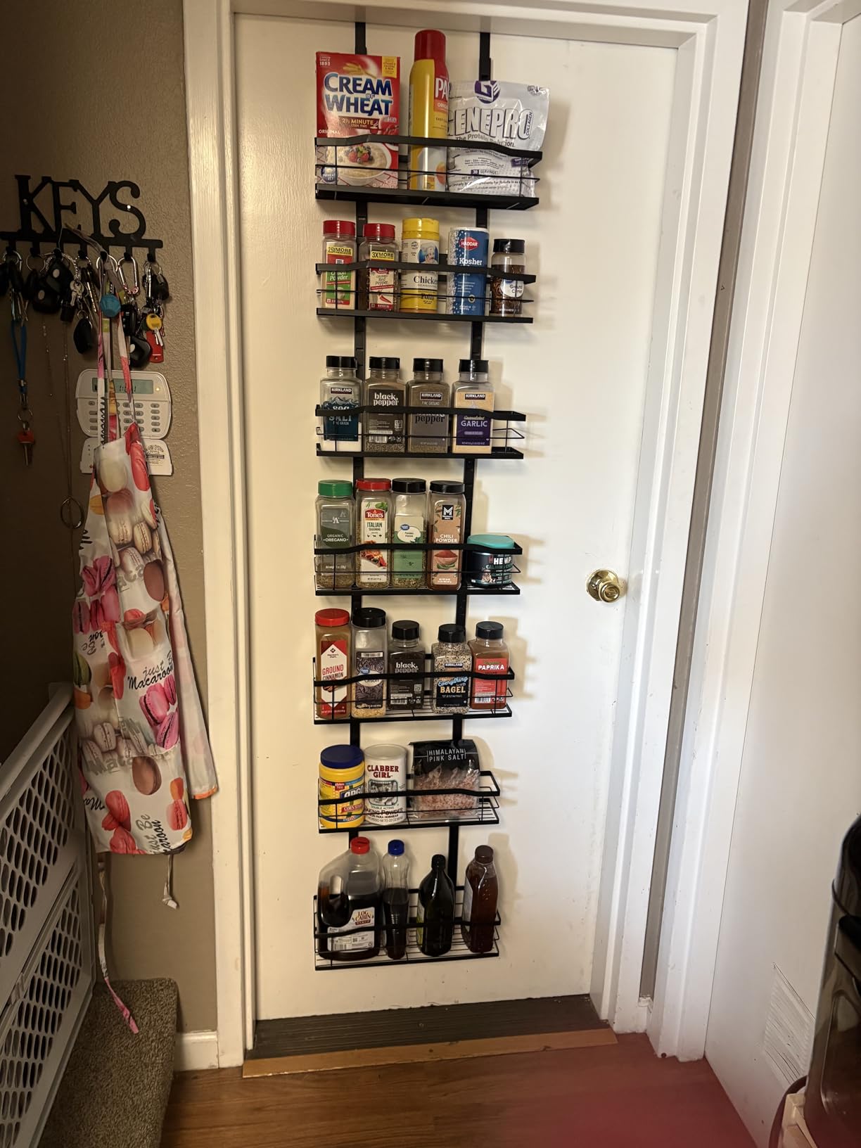 Moforoco 9-Tier Over The Door Pantry Organizer, Pantry Organization and Storage, Black Hanging Basket Wall Spice Rack Seasoning Shelves, Home & Kitchen Bedroom Bathroom House Essentials customer photo 2