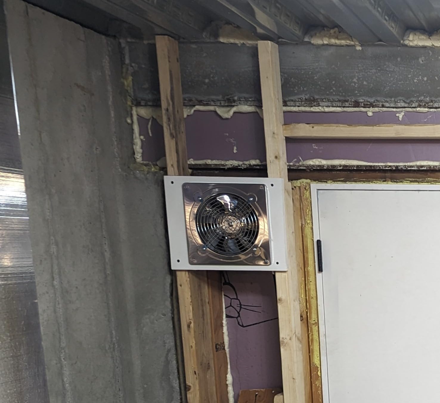 HG Power 8 Inch Kitchen Exhaust Fan, 576CFM Metal Attic Exhaust Fan, Wall Mounted Garage Ventilation Fan, Basement Extractor Fans with Backdraft Damper for Home Office Commercial Use, Silver customer photo 2