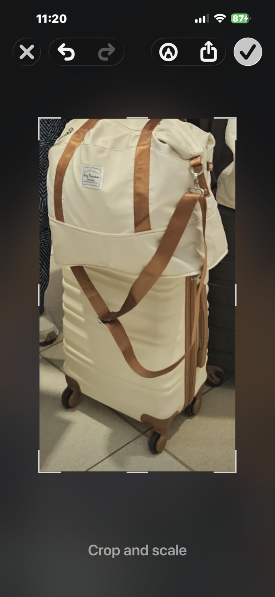 LONG VACATION 6 Piece Luggage Set Carry on Suitcase with ABS+PC hardshell, Spinner Wheels & YKK Zipper TSA Lock (BEIGE-BROWN, 6 piece set) customer photo 2