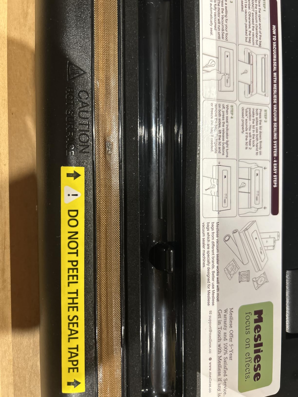 Mesliese Vacuum Sealer Machine Powerful 90Kpa Precision 6-in-1 Compact Food Preservation System with Cutter, 2 Bag Rolls & 5 Pre-cut Bags, Widened 12mm Sealing Strip, Dry&Moist Modes customer photo 1