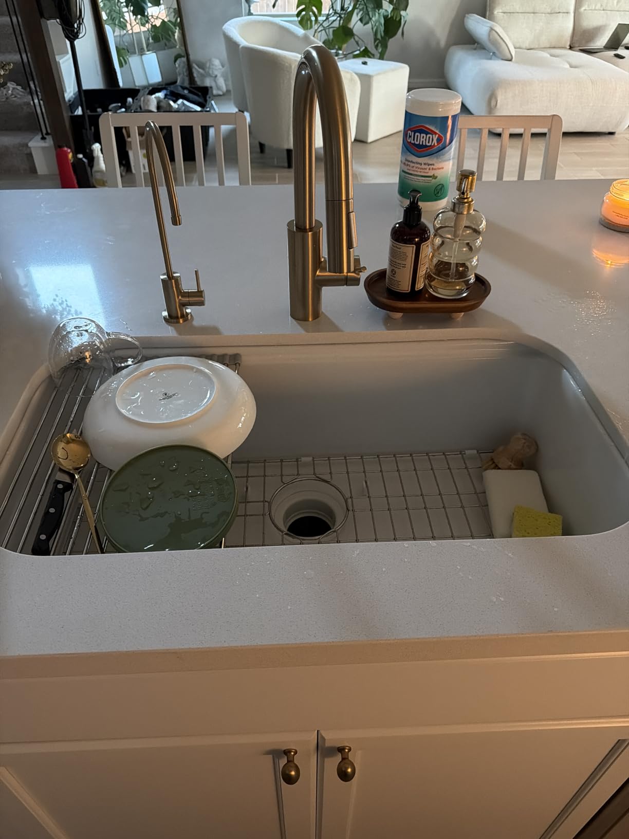 White Undermount Kitchen Sink 32 Inch - Large Topmount Fireclay Drop In Sink 32