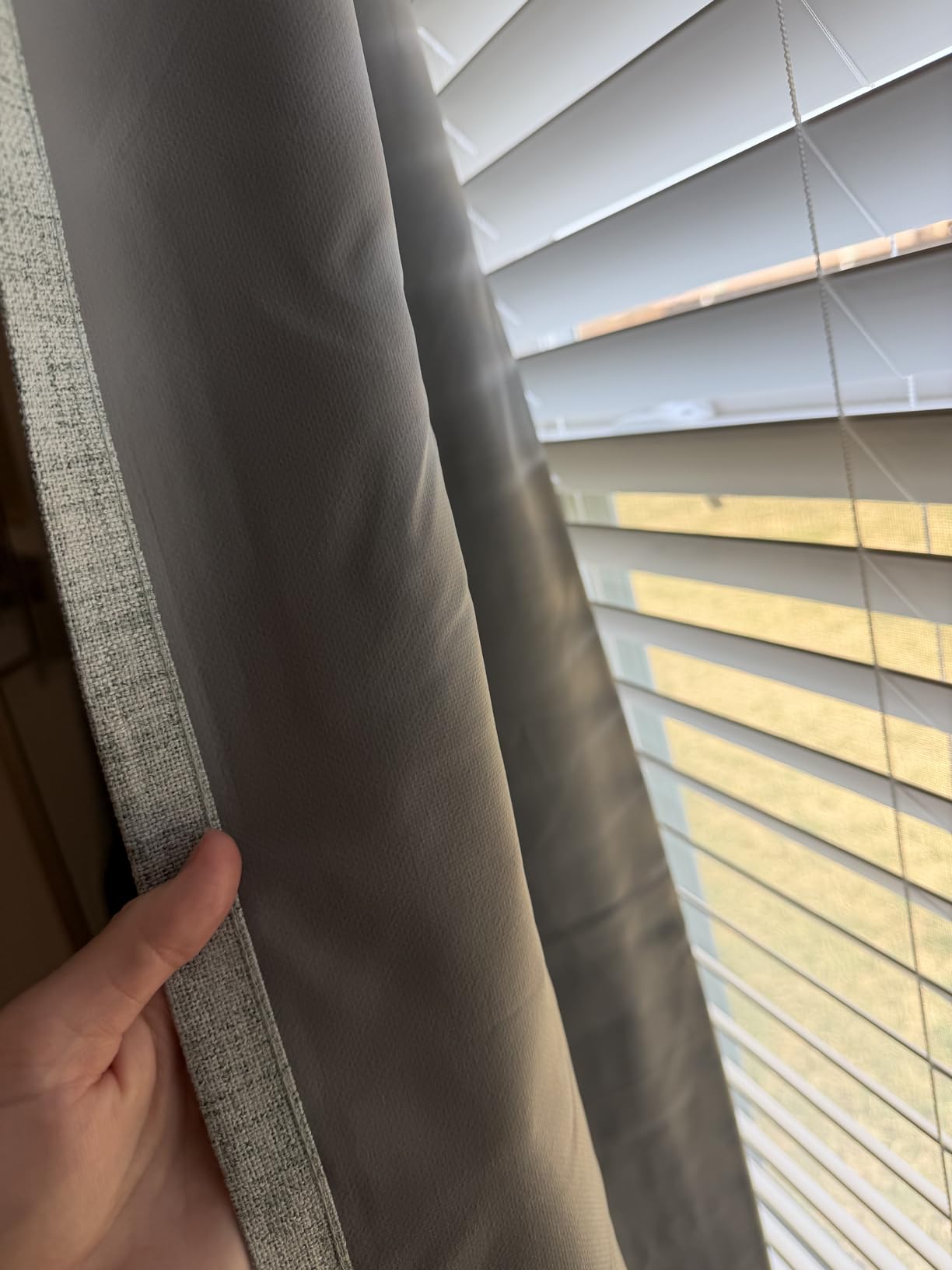 Joydeco Blackout Curtains for Bedroom - Nature Linen 84 Inch Long 100% Light Blocking 2 Panels Set, Rod Pocket & Back Tabs Living Room Drapes, Thermal Insulated Room Darkening Window Curtains customer photo 2