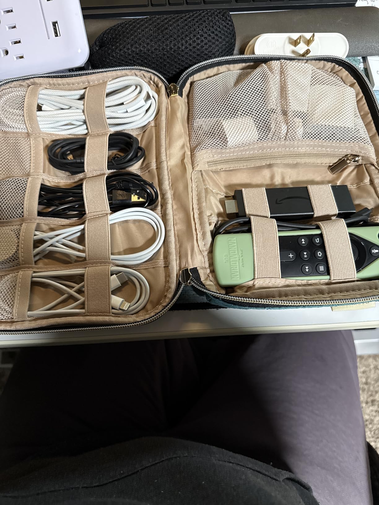 BAGSMART Electronics Organizer Travel Case, Travel Cable Organizer Bag for Travel Essentials & Accessories for Women, Cord Organizer for Phone, SD Card, Grey customer photo 2