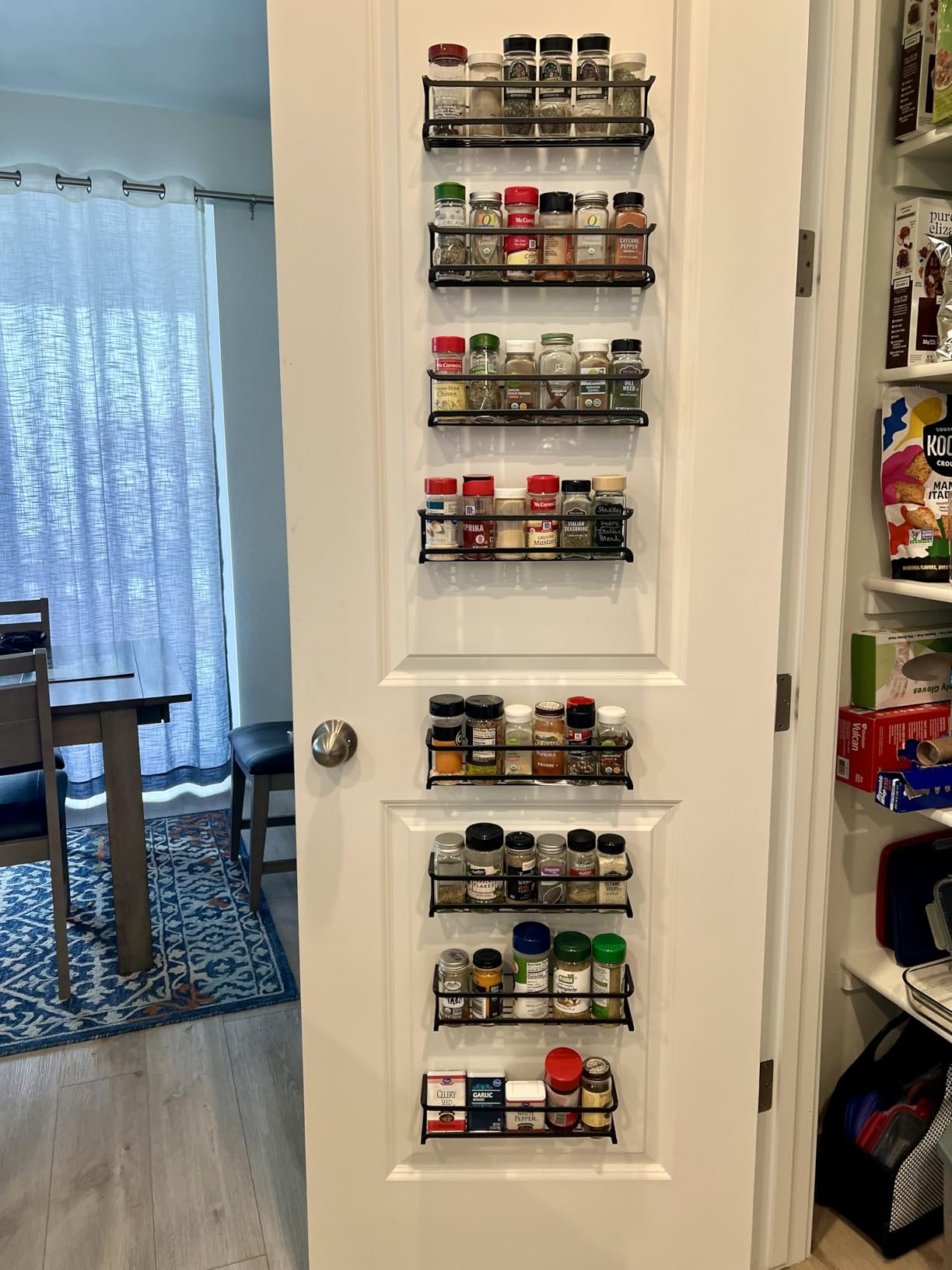 Spice Rack Wall Mounted 4 Pack,Space-Saving Spice Organizer for Spice Jars and Seasonings,Screw or Adhesive Hanging Spice Rack Organizer for Your Kitchen Cabinet,Pantry Door,11.41x2.75x2.75in customer photo 1