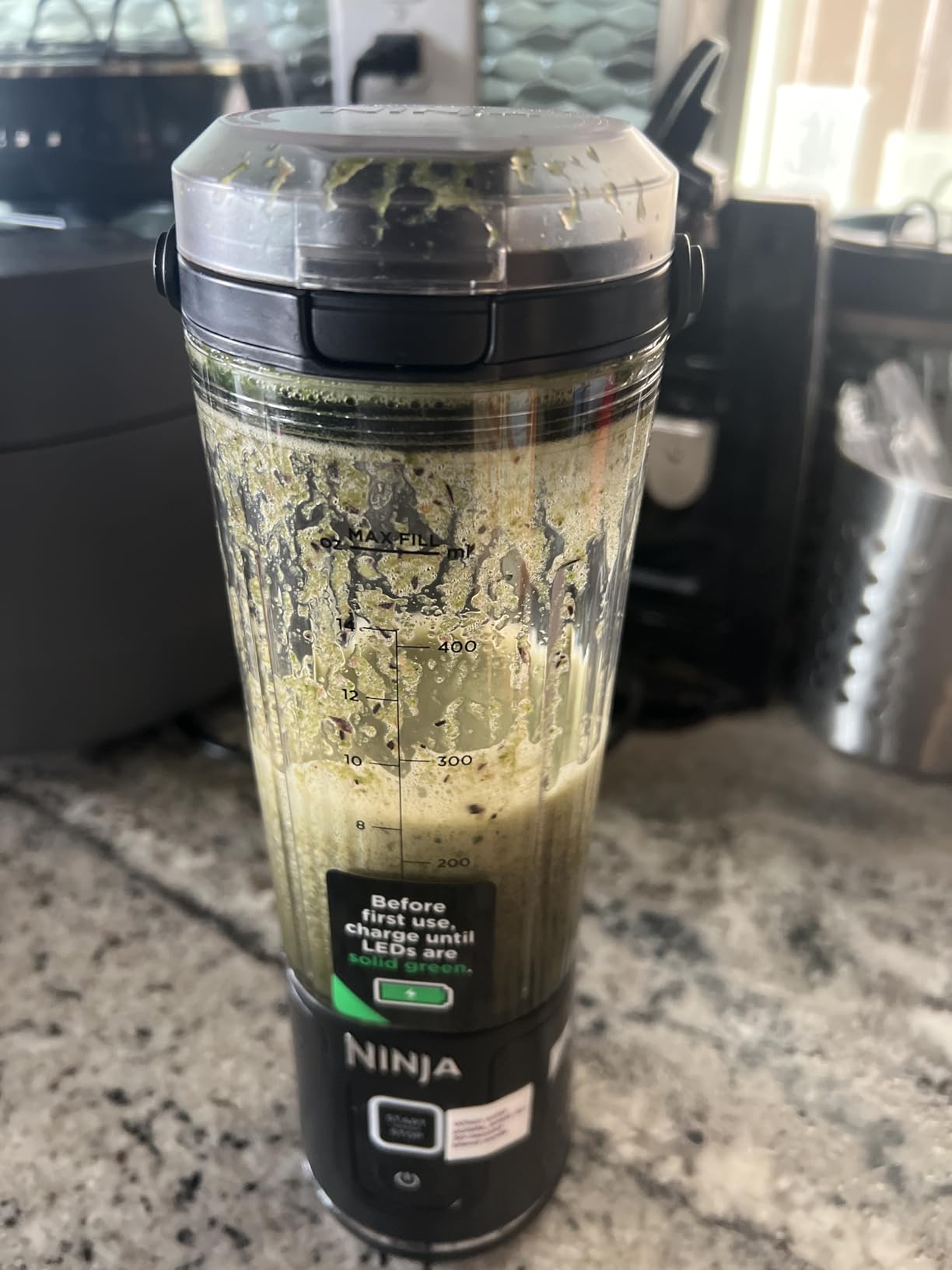 Ninja BC151EM Blast Portable Blender, Cordless, 18oz. Vessel, Personal Blender-for Shakes & Smoothies, BPA Free, Leakproof-Lid & Sip Spout, USB-C Rechargeable, Dishwasher Safe Parts, Forest Green customer photo 2